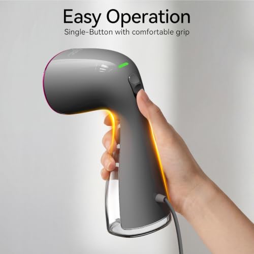 Image of HiLIFE Steamer for Clothes, Portable Handheld Design, 240ml Big Capacity, 700W, Strong Penetrating Steam, Removes Wrinkle, for Home, Office and Travel(ONLY FOR 120V) (Rose Pink)