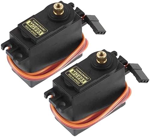 [2-Pack] Servo Motor MG995 Control Angle 180°Metal Gear Servo Waterproof Digital High Speed Torque Servo Motor for RC Airplane Helicopter Mechanical Arm Car