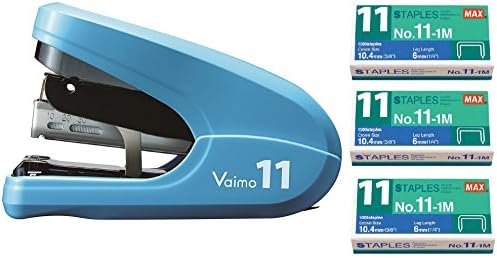 Max Vaimo HD-11FLK Flat Clinch Stapler with 3 Boxes Staples (35 Sheets)