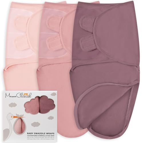 Mama Cheetah Preemie Swaddle Sack, Organic Swaddle Sleep Sacks for Preemies, Preemie Swaddling Blanket Wrap for Baby Girl 4-7 lbs, Newborn Essentials, 3-Pack, Grey