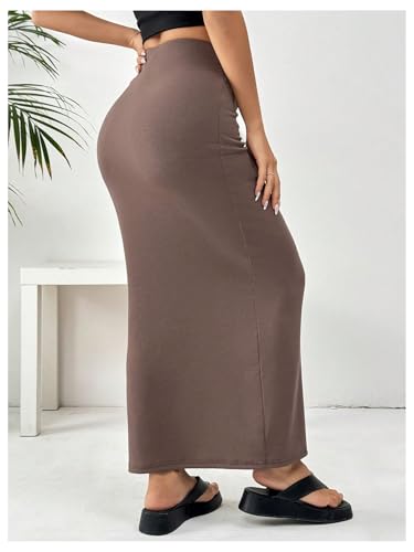 Image of GORGLITTER Women's Trendy Pencil Long Maxi Skirts High Waisted Skirt