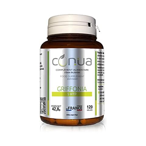 Griffonia simplicifolia L-5-HTP 120 Capsules Bottle for 2 Months 322mg/day Seed Extract Extra and high Strength Powder hydroxytryptophan 5htp Natural Appetite suppressant Serotonin to Promote Cover