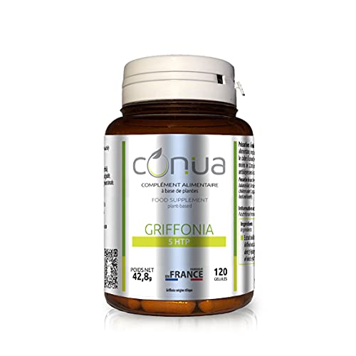 Griffonia simplicifolia L-5-HTP Extrait sec 120 GELULES 322 mg/jour de 5htp extra fort plus de 100mg Stimule la sérotonine Titré à 30% en poudre hydroxytryptophane 100% naturel FLACON POUR 2 MOIS Cover