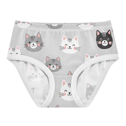 Cotton Toddler Underwear Floral Cute Cat Gray Cute Panties Girl Animals Briefs Undies Kids 2t