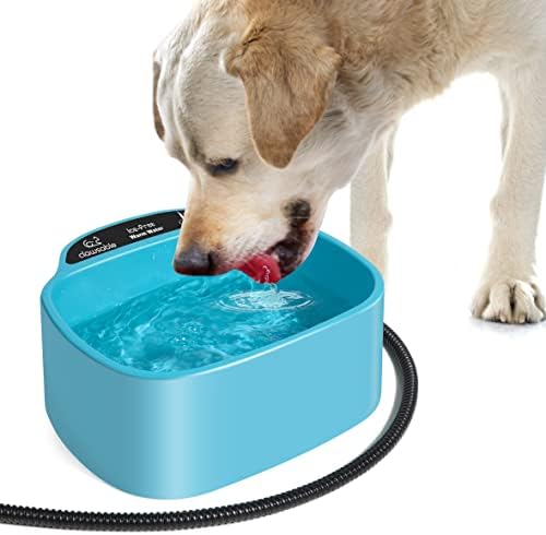 Heated Water Bowl for Outdoor Smart Thermal-Bowl Provide Drinkable Water in Winter, Pet Product of Heating Pet Water Bowl for Dog, Cat, Rabbit, Chicken, Duck, Squirrel, 0.8 Gallon 35 Watts