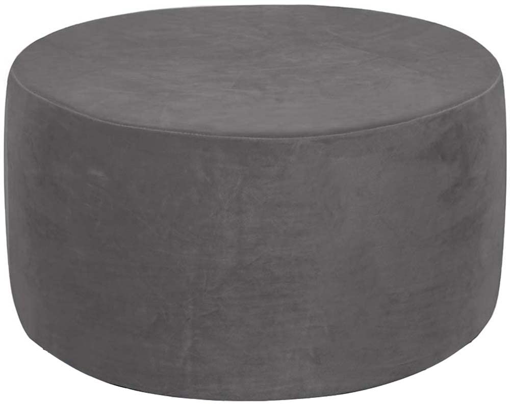 Velvet Ottoman Slipcovers /Cover ，Round Stretch Footstool Cover, With Elastic Bottom ， Modern Dustproof Foot Stool Covers Removable Washable Large Anti-Slip Pouffe Cover ( Color : A4 , Size : 50-58cm/