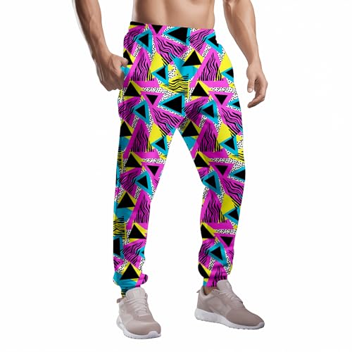 80s Costumes for Men Joggers Pants,Casual Pants Running Pants with Drawstring,90s Outfit for Men2