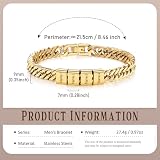 Personalised Cuban Link Bracelet for Men – Stainless Steel Custom Chain Bracelet with Engraved Names – Mens Bracelet Gift for Husband Dad Son Grandpa – Birthday Anniversary Father’s Day Christmas (Gold-4 Names)