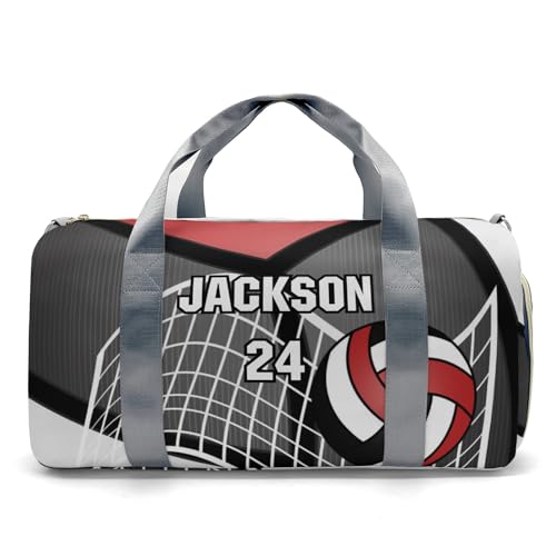 Volleyball Sport Player Team Number Name Travel Duffel Bag,Sports Tote Gym Bag,Shoulder Weekender Overnight Bag for Women