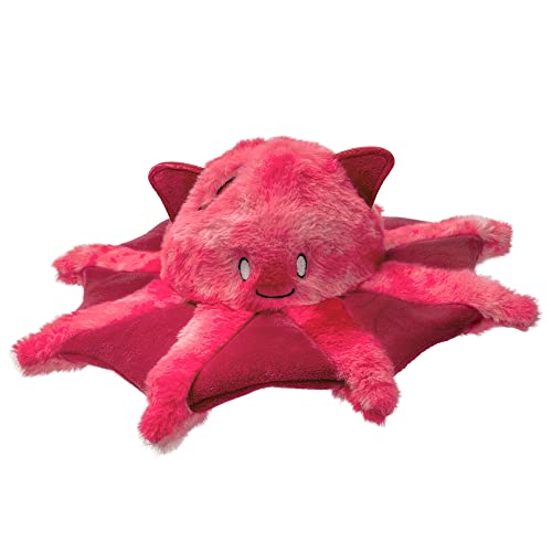 Furhaven Crinkle & Squeaky Plush Dog Toy for Small/Medium Dogs, Washable w/ Ruff Stuff Reinforcement - Kraken the Vampire Squid Plush - Vibrant Pink, One Size