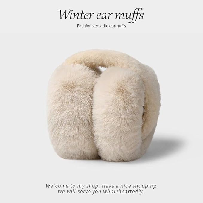Image of Girl Winter Earmuffs Outdoor Wear Soft Faux Fur Plush Ear Warmer Minnie Design Windproof Woolen Warm Ear Muff Men & Women (Freesize)