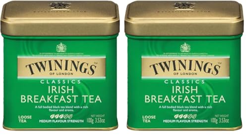 Image of Twinings of London Loose Irish Breakfast Tea, 3.53 Ounce Tin (Pack of 2)