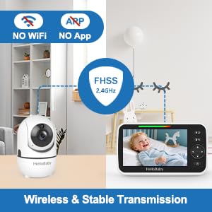 HelloBaby No WiFi Baby Monitor 5-Inch Screen