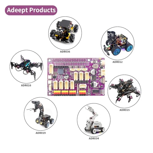 Image of Adeept Robot HAT for Raspberry Pi, Expansion Board for Raspberry Pi 4B /3B /3B+, Smart Robot Car Driver with PDF Tutorial