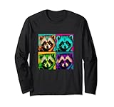 Photo Gallery raccoon dog pop art design illustrazione animale colorato uomini maglia a manica Photo Gallery raccoon dog pop art design illustrazione animale colorato uomini maglia a manica