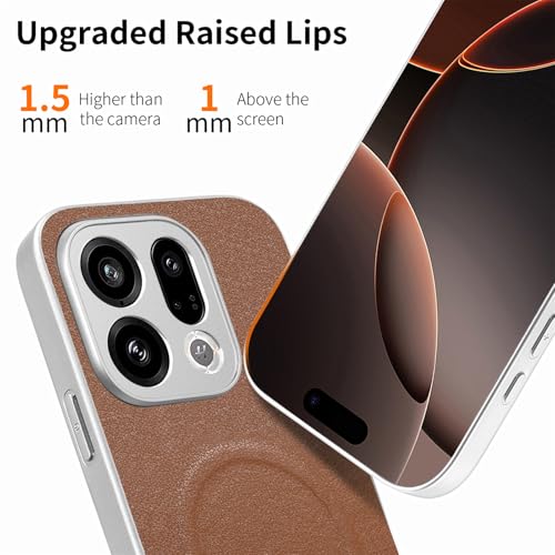 Image of for Oppo Find X9 5G Magnetic Case Butterfly Bow Pattern PU Leather + TPU + PC Shockproof Phone Cover - Brown