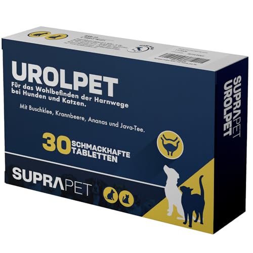 Suprapet Urolpet Hunde und Katzen Harnwegs-Wellness 30 Tabletten &agrave; 1000 mg - Nat&uuml;rliches Erg&auml;nzungsfutter bei Blasenentz&uuml;ndung, Prostata mit Lespedeza, Cranberry, Ananas, Java-Tee