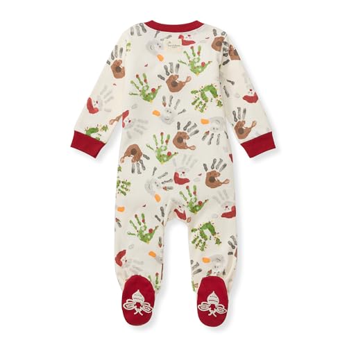 image for Burt's Bees Baby Girls' Organic Cotton Sleep and Play Footed Pajamas, 