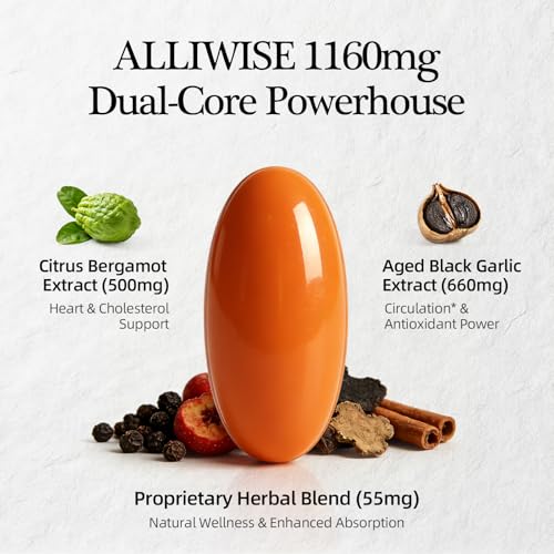 1160mg Aged Garlic Extract and Citrus Bergamot Heart and Circulation Support Softgels 5.93 w/ S and S + Free S + 78% Off Code WA2W10NZ - image 2