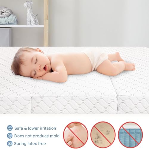 Image of Pack and Play Mattress, 38 inchx26 inchx3 inch Soft & Firm Dual-Sided Memory Foam Pack N Play Mattresses Pad with Carry Bag, Baby Travel Mattress for Pack N Play with Washable Cover