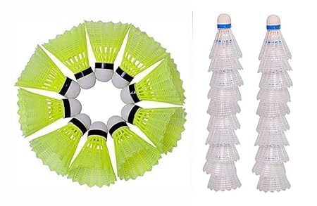 JAGMOOLYA Products (2 in 1) Plastic Badminton Shuttlecocks -White & Green Color Shuttlecock for Playing Rackets,Badminton Sports (10 White + 10 Green Plastic Shuttlecock)-image-5