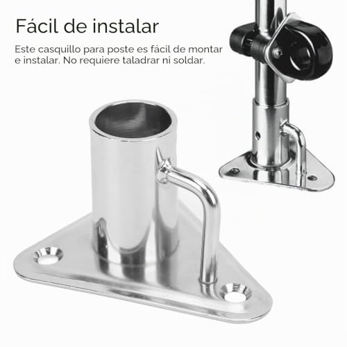 Base triangular de zócalo de poste de puntal de acero inoxidable para mástil de barco 3