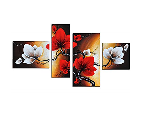 Noah Art-Hand Painted Canvas Wall Art Flowers, Spring Bloom Tulip