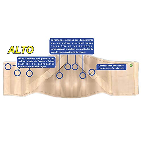 Colete Putti Elástico Alto, Ortho Pauher, Bege, Pequeno