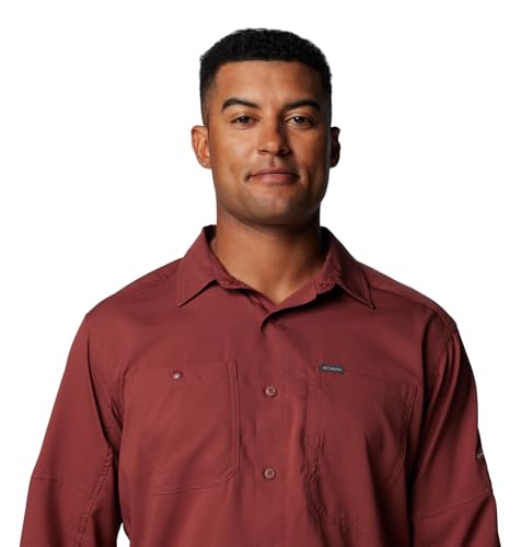 Image of Columbia Men Polyester Loose Omni-Shade Ridge Utility Lite Hiking and Trekking Long Sleeve Shirt