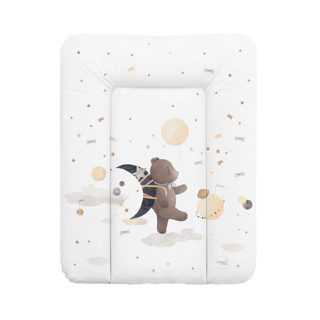 CEBA BABY Weiche Wickelauflage 50x70 cm – Wickelmatte für feste Unterlagen, Basic, OEKO-TEX® Standard 100 (Galactic Travel)