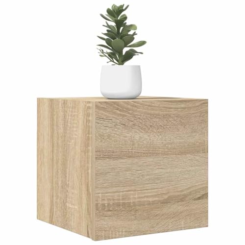 HiFi Wandschrank Sonoma Eiche 30,5 cm breit wandbefestigt Holz Design Stauraum f¨¹r Wohnraum