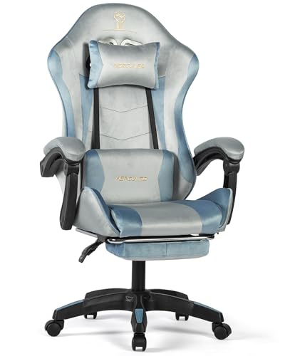HERCULES ゲーミングチェア ベロア生地（グレー）