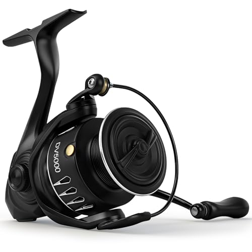 DV5000 Spinning Reel - 5.2:1 Gear Ratio, 5+1 Stainless Steel Bearings, 20LBS Max Drag, Heavy-Duty Carbon Fiber Frame for Freshwater/Offshore Light Tackle (7.05oz)
