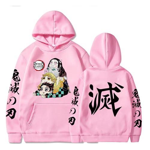 Satdflie Anime Demon Slayer Impreso Sudadera con Capucha Hombres Mujeres Harajuku suéter Loog Manga Sudadera Unisex Casual con Capucha Tops, Regalo Ideal para los Fans Navidad, Color / 5, M