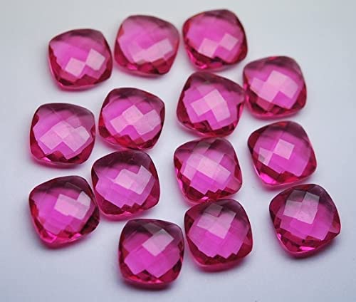 Briolettes quartz rubellite rose 12mm LKBEADS facettées haut de gamme