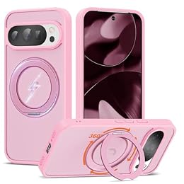 UGENINO Compatible with Google Pixel 9/9 Pro Case with Stand 6.3",Pink