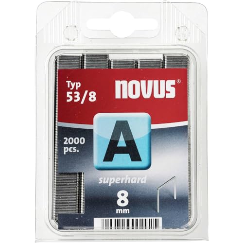Preisvergleich Produktbild Novus Feindrahtklammern 8 mm, 2000 Klammern vom Typ A 53 / 8, Heftmittel für Stoffe, Textilien und Drahtgeflecht