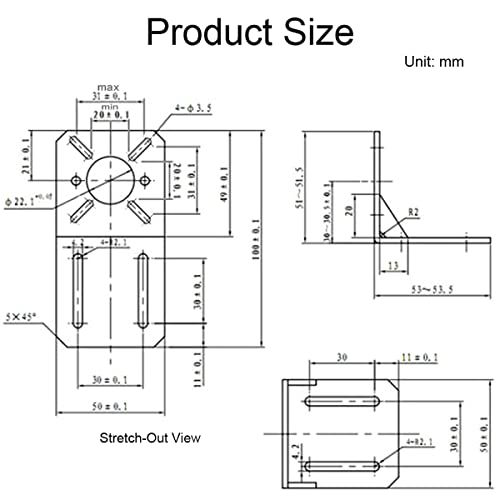ChgImposs 2 Stück 775 Motorhalterung, universelle Multifunktions-Befestigungsbasis für 750/755/775/795/850/895 DC Motor 28/35/42 Schrittmotor Nema 17