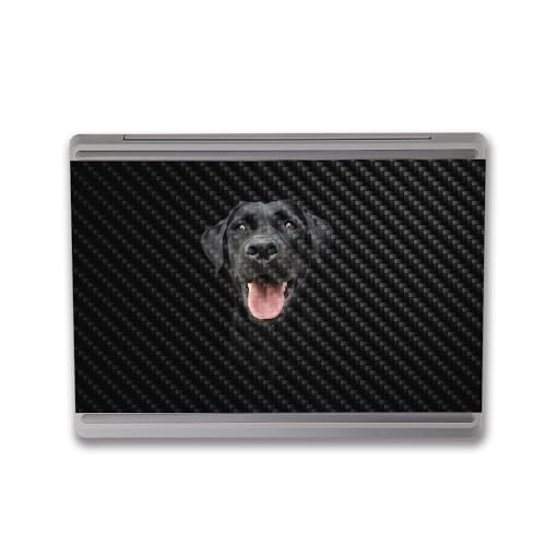 Image of MightySkins Carbon Fiber Skin Compatible with Microsoft Surface Laptop Go 3 (2023) Full Wrap Kit - Black Lab | Protective, Durable Textured Carbon Fiber Finish | Made in The USA