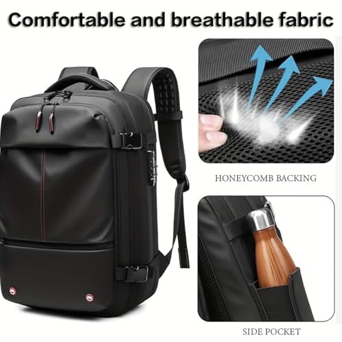 60L Vacuum Backpack Travel with Pump - 2025 Upgrade 24 Inch Suitcase Capacity, Vacuum Seal Storage, Compression System, Anti-Theft Laptop Backpack + Free Rain Cover4