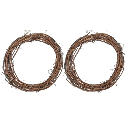 Diadema de ratán de 6 pulgadas PATIKIL de vid natural y alambre grueso marrón 2