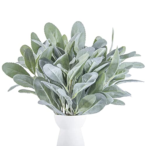 Duhouse Faux Lambs Ear Stems 6Pcs Artificial Lambs Ear Greenery Fake Floral Arrangement For Home Wedding Bouquet Diy Craft Farmhouse Decor #TOP29
