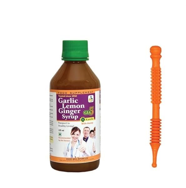 SKSB GLG5+ Karela Diabetes & Sugar Control Syrup Garlic, Lemon, Ginger, Karela (Bitter Gourd), Turmeric & American Apple Cider Vinegar with Honey 225ml each with one No. Jimmy for Acupressure-image-18