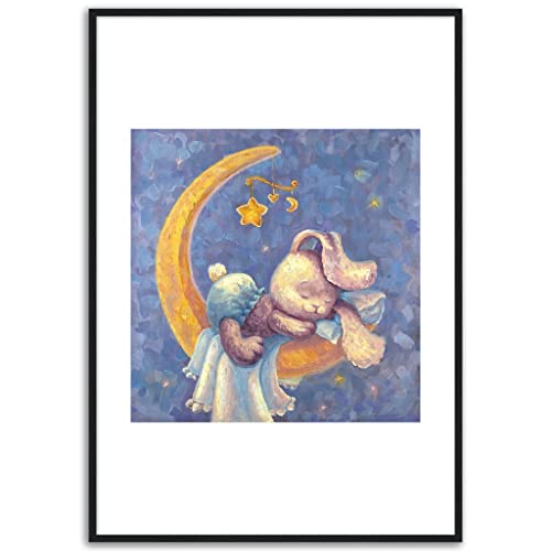 Lapin endormi art mural enfant pour une chambre cocooning paisible - 3