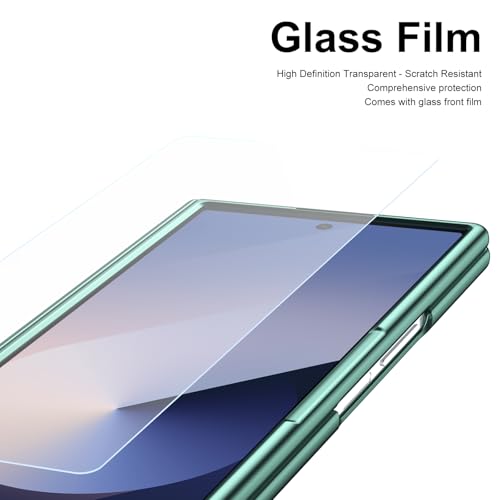 Coque Galaxy Z Fold 7 anti-chute avec protège-écran et fente stylet intégrée - Vert