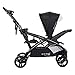 Baby Trend Sit N Stand Double Stroller 2.0 DLX with 5 Point Safety Harness, Canopy, Extra Basket, 2 Cup Holders and Covered Compartment, Modern Khak