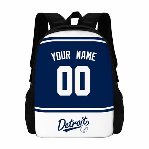 ANTKING Detroit Backpack School Bags Custom Name Number for Men Youth Boy Gift