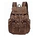 Produktbild P.KU.VDSL Canvas Rucksack, Vintage Rucksack Schulrucksack Retro Rucksack Daypack Backpack Lederrucksack Wanderrucksack Reisetasche Laptoprucksack für Herren Damen Jungen Mädchen (A - Coffee)