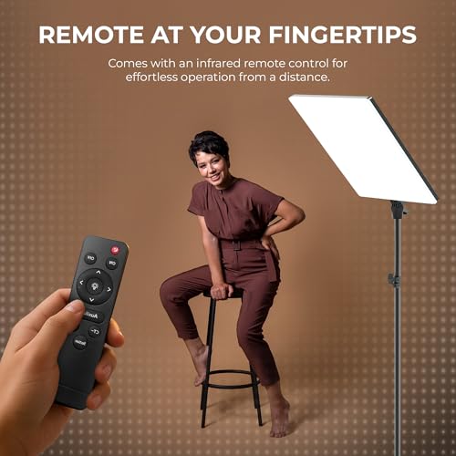 Image of Digitek (DPL 019) Ultra Slim Bi-Color 80W LED Panel Light, 2700K-6500K, 480 LEDs, 180 Rotation, Dimmable, Remote Control, ABS Body for Studio & Content Creation