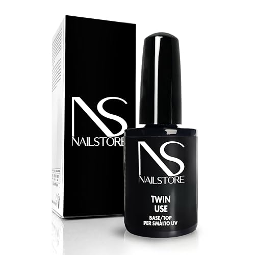 NAILSTORE - Twin Use base e top para esmalte de gel, verniz semipermanente - gel de unhas, auto-nivelado, com dispersão de 10 ml